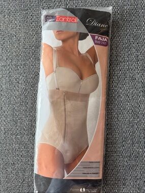 Diane Faja Power Control Nude Shapewear Bodysuit Made in Powernet.